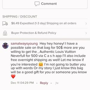 **Beware of Samalwaysyoung selling Louis Vuitton**